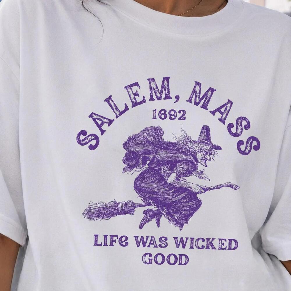 S Salem 1692 Shirt, Life Was Wicked Good Graphic Tee, Witchy Engraving
